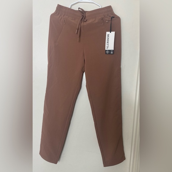 Mondetta Brown Sweatpants with Elastic Waistband and Tapered Legs - Picture 1 of 6